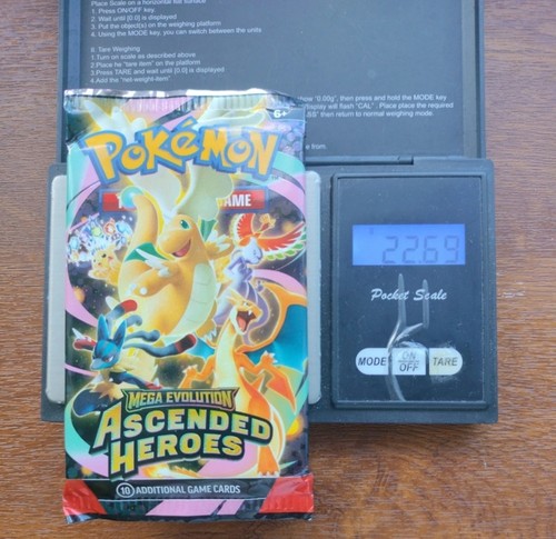 Pokémon Tcg Mega Evolution ascended heroes Heavy 22.69g Booster Pack New Sealed
