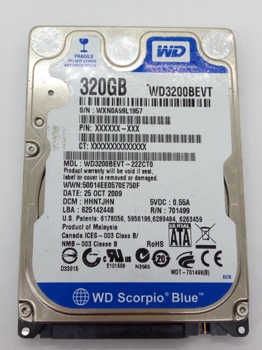 WESTERN DIGITAL *WD3200BEVT-22ZCT0* 320GB* SATA HDD Notebook 2,5 Zoll #NFP1772