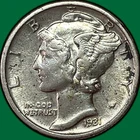 1931 Mercury Dime Almost Uncirculated AU Coin #36640