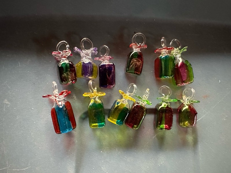 Vintage Handblown Glass Ornament Trinkets Colorful