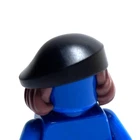 Lego - Minifigure Hair / Hat -Black Beret, Brown Hair