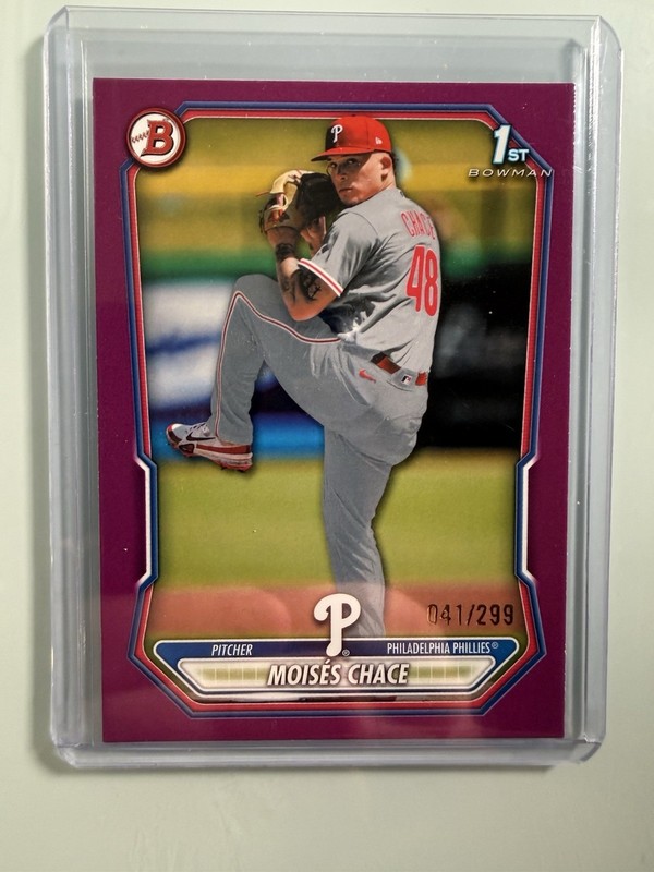 2026 Bowman Moises Chace 1st Bowman Fuchsia Border /299 Philadelphia Phillies