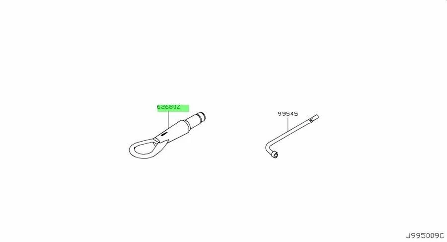 Gancho de remolque para parachoques delantero Nissan Genuino OEM Infiniti 51112-1KA0A Foto 4 de 4