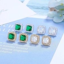 Delicate Minimalist Square High-End Stud Earr...