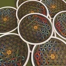 Sacred Geometry Psychedelic Flower Of Life Rainbow Die-Cut Waterproof Sticker