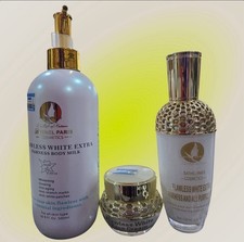 Flawless White Lotion, Serum And Face Cream Anti Aging Glowing Spot Remove 3PCS