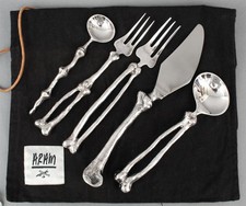 Unique Michael Aram Boneware SKELETON BONES Macabre Silverplate Serving Utensils