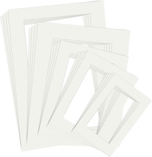 20PCS White Picture Mounts, 5 Sizes Mixed Photo Mounts, Picture Mounts for Frame