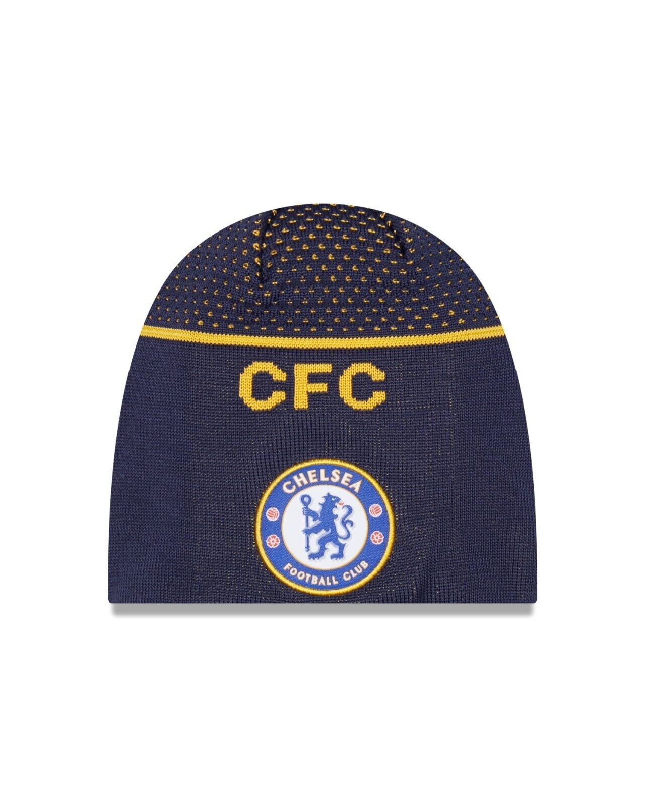 NEW ERA CHELSEA FC BEANIE HAT.THE BLUES NAVY FOOTBALL WOOLLY KNITTED SKULLIE W22