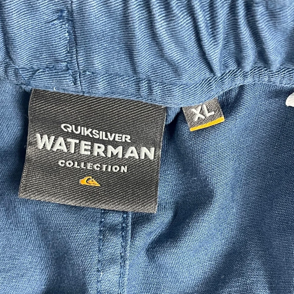 Quiksilver Waterman Collection Shorts XL Blue Cotton Blend Hiking Flaw Men's - Image 4 of 4