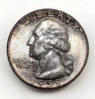 1958 Washington Quarter - Super Toned BU Mint State Condition 25C 90% Silver