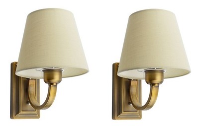 2er Pack Retro Leinenschirm Wandleuchter Leuchten (CHLR131)