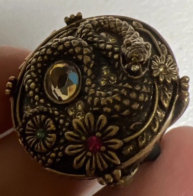 Lucky Brand Snake Poison Ring, Locket, Rare Adjustable size