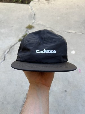 Cadence Hat Mens Black 5 Panel Lightweight Adjustable Logo Spellout