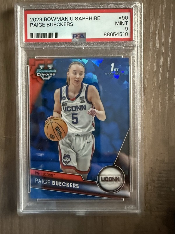 2023-24 1st Bowman University Chrome Sapphire Paige Bueckers PSA 9 Rookie RC