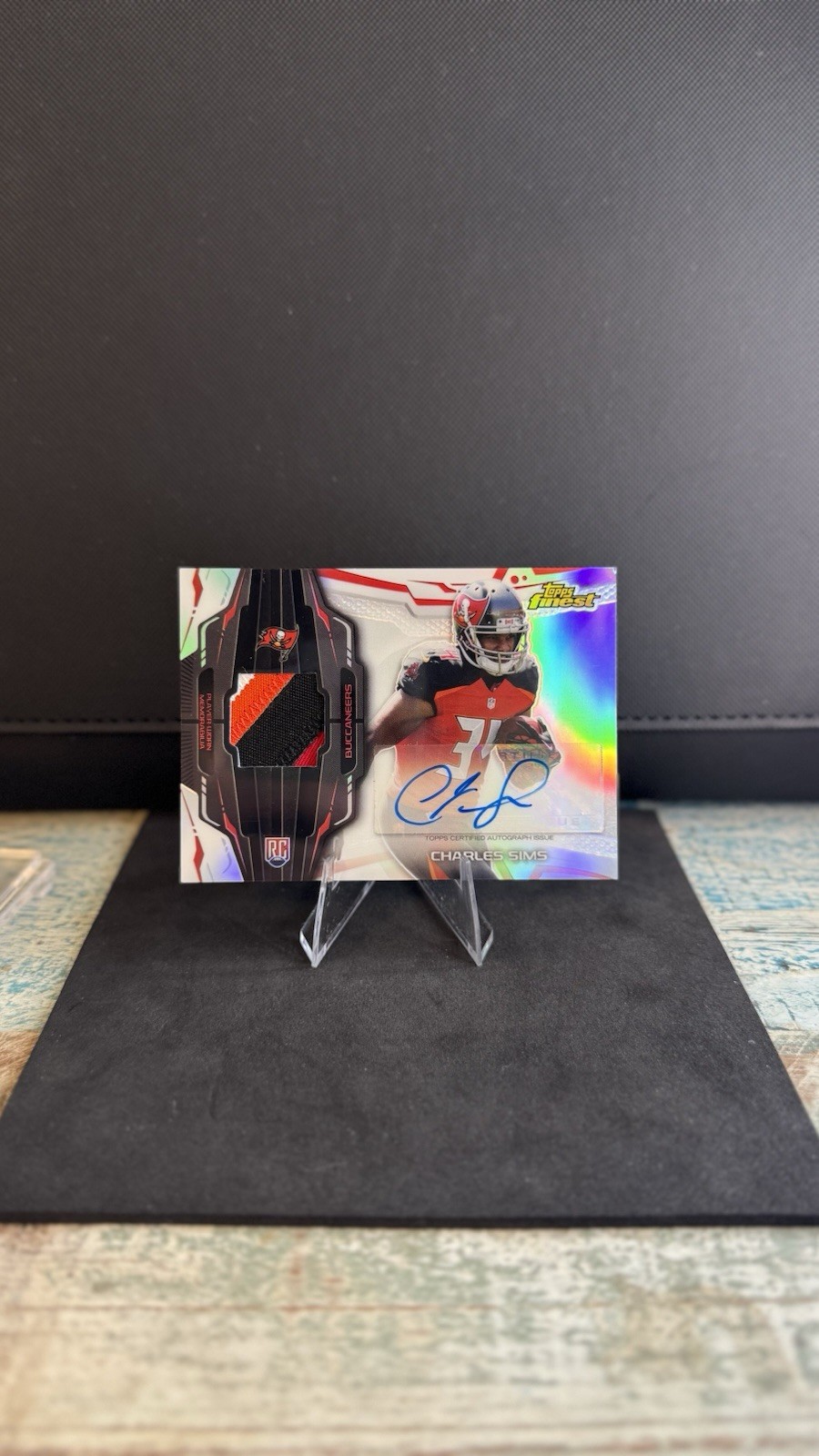 2014 Topps Finest Charles Sims RC Rookie 4 Color Patch Auto #RAP-CS Bucs RPA RC