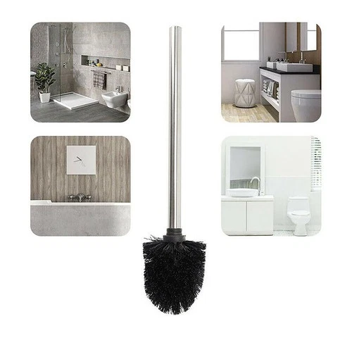 2x Stainless Steel Toilet Brush Set Bathroom Loo Cleaning Brush Sturdy Bristles - Picture 5 of 7