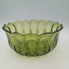 Vintage Anchor Hocking Fairfield Salad Bowl Serving Glass Avocado Green 1970's