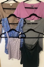 Lot of 6 Various Crop, Tank & Assorted Tops, variety of brands-most XL, some XXL
