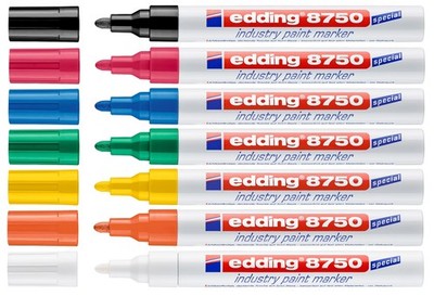 Edding 8750 Industrie-Lackmarker. 2-4mm Rundspitze. Paint Marker. Alle Farben!
