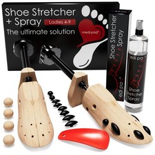 Medipaq Adjustable Shoe Stretchers with Spray   2x Wooden Trees, Cedar Bal