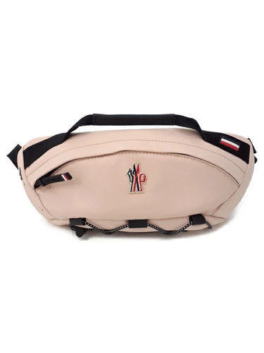MONCLER Nylon Belt Bag Nylon Leather Pink Black Sling Bag