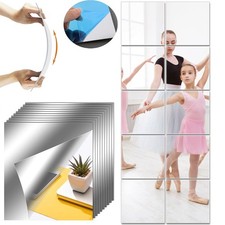 DIY 3D Acrylic Square Mirror Wall Stickers Self-Adhesive Home Decor 10/20/30Pcs