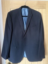 Fellini Tailored Blue 3 Piece Suit Size 42R Jacket And Waistcoat And 36R Trouser
