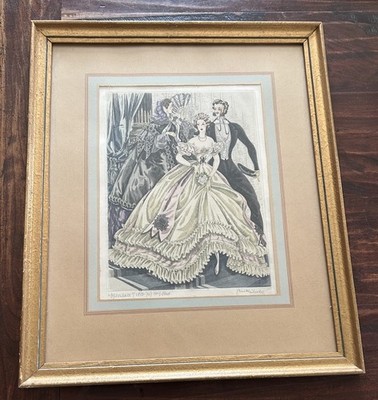 Vintage c.1930 Kurt Hilscher Signed Litho;  Opernball  (Opera Ball) 14x17  Frame