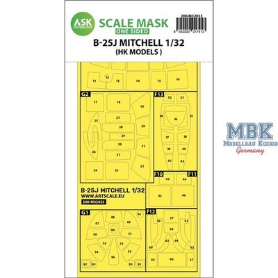 Artscale ASK200-M32033 B-25J Mitchell one-sided mask for HK Models