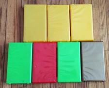 7 Colorful Empty VHS Cases - Retro Yellow, Red, Green BROWN  Clamshells