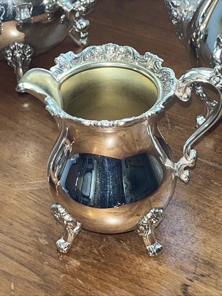 Juego de té, té, azúcar y crema Wallace Royal Rose plateado Foto 4 de 4