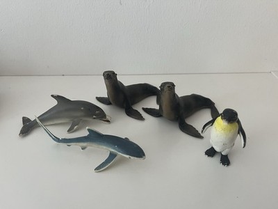 Schleich Wasser/Polar-Set aus Delfin, Hai, 2x Seehund, Pinguin