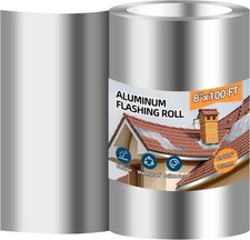 Versatile Weatherproof Aluminum Flashing Roll for Moss  Mildew Prevention, 8''