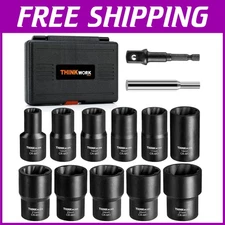 Versatile 13-Piece Lug Nut & Bolt Removal Tool Set with Knockout Pin Attachment