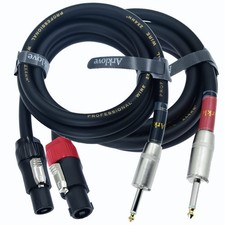 Speak on 2Pcs Professional Speakon to 1/4 Inch ts Speaker Cable for pa Jack P...