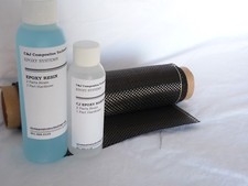 Carbon Fiber Cloth 6" x 36" plain weave kit and epoxy resin for repair 