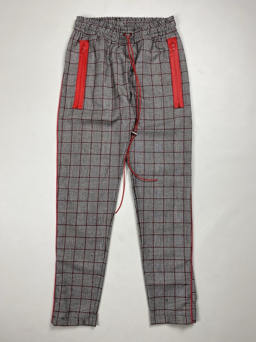 Represent men's wool plaid pants drawstring trousers size M