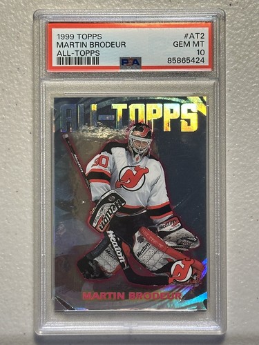 1999-00 ALL-TOPPS HOCKEY CARD #AT2 MARTIN BRODEUR PSA 10 GEM MINT ULTRALOW POP 2