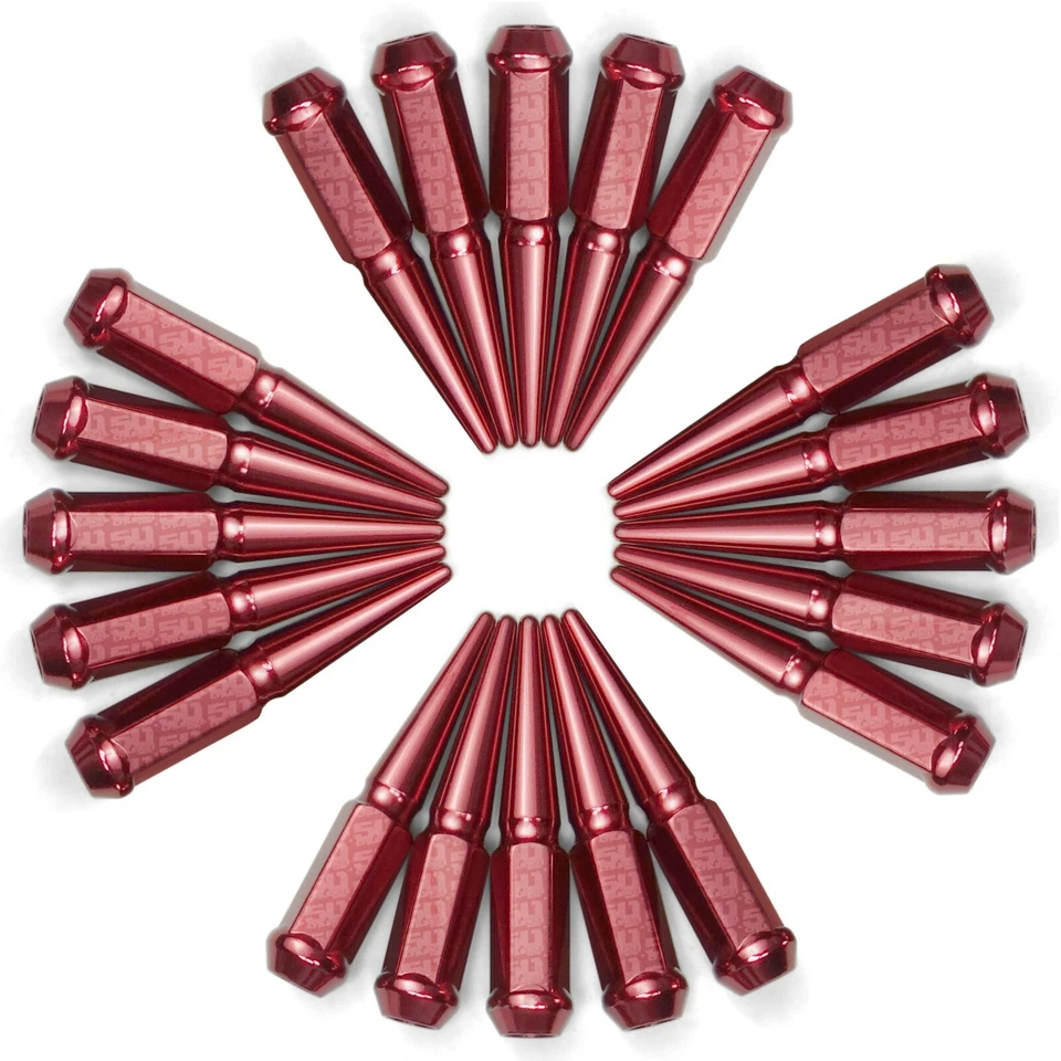 Tuercas de clavo de acero rojo 14x1,5 para Toyota Tundra Land Cruiser LX 470 570 5RD2 Foto 3 de 4