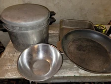 Vintage Century Steamer, Stainless Steel Bowl, Pan, Turkey Pan And Triplinox Pan