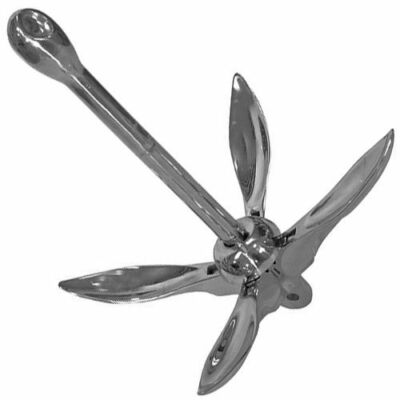 2,5 kg EDELSTAHL KLAPPBOOT GRAPNEL KLAPPANKER A4-AISI 316 