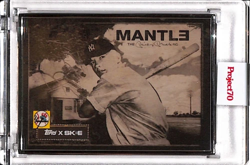 2021 TOPPS PROJECT 70 #216 MICKEY MANTLE BY DJ SKEE - P70 AP SILVER FRAME 11/51