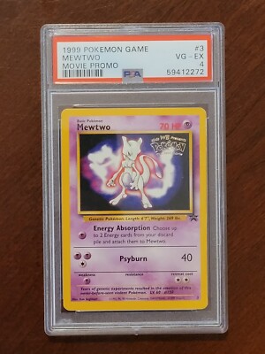 PSA 4 VG - EX Mewtwo #3 Pokemon Movie Black Star Promo Card 1999
