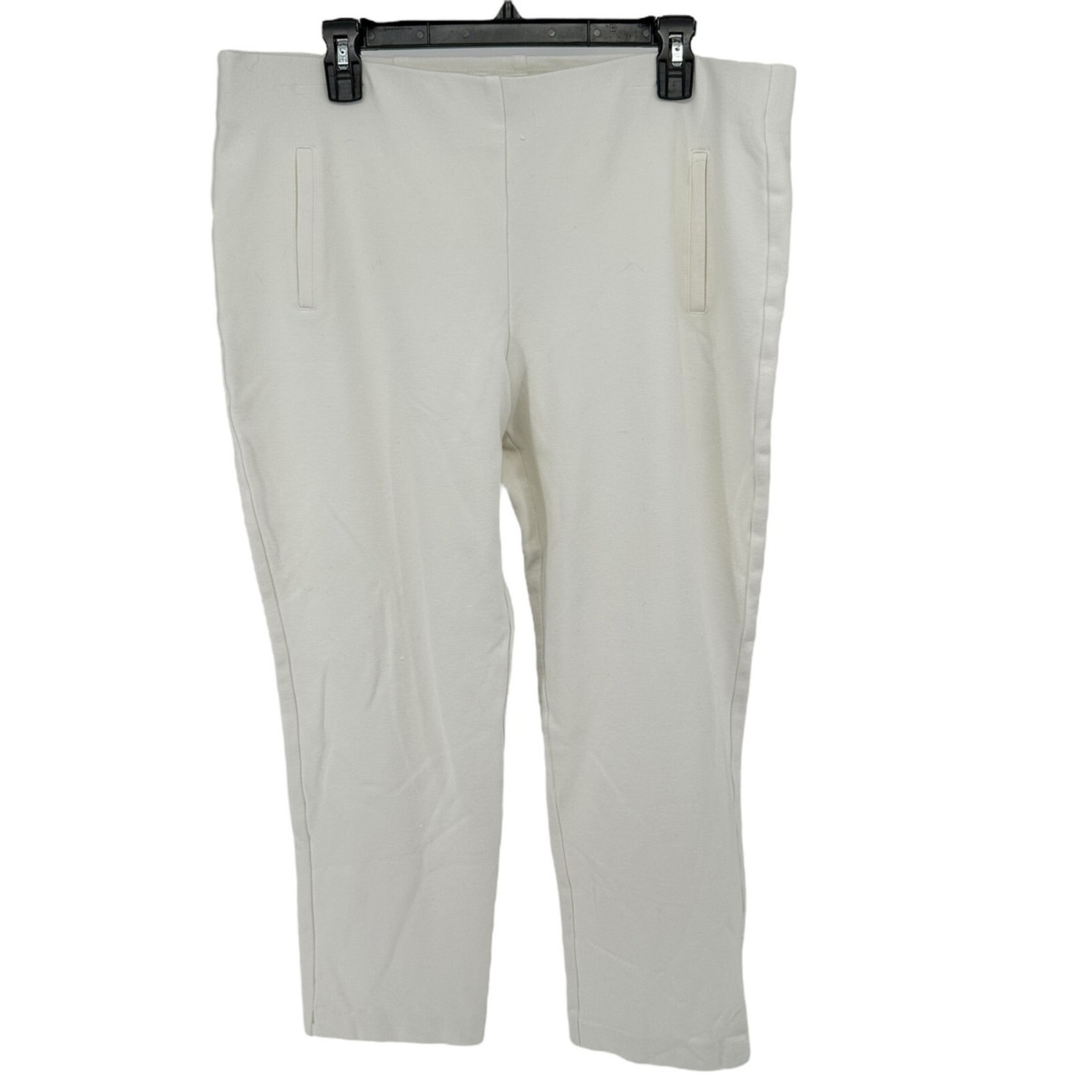 Chicos Size 2.5 Ankle Pants Womens L 14 White Rayon Blend Stretch  display picture 1