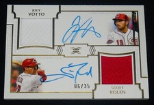 JOEY VOTTO & SCOTT ROLEN AUTOGRAPHED DUAL RELIC BASEBALL CARD #06 of 35!