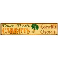 Farm Fresh Carrots 3"x12" metal street sign plaque Home Door Garage Wall Decor