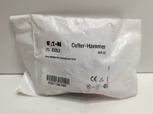 NEW OLD STOCK! EATON CUTLER-HAMMER 40MM RED MOMENTARY MUSHROOM PUSH BUTTON E22L2