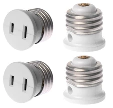 Polarized E26 Base Light Bulb Socket Plug – Convert Any E26 Socket into 2 Prong 