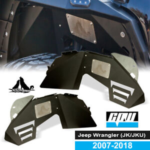For 07-18 Jeep Wrangler JK JKU Steel Front Inner Fender Liners Pair